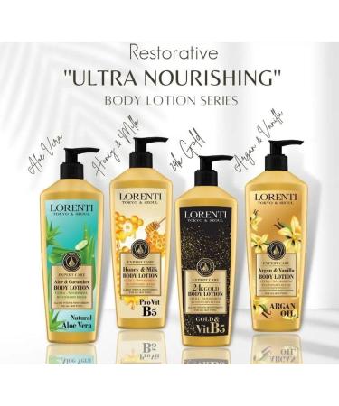 Lorenti Body Cream Lotion | 24K Gold Body Lotion | Ultra Nourishing Multi Vitamin Repair 400ml - Buy Online on GoSupps.com