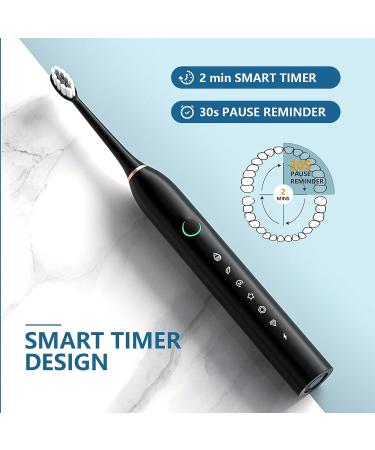 CocLux Sonic Electric Toothbrush for Adults and Kids - Rechargeable, 6 Modes, Whitening, Travel-Friendly - 4 Brush Heads Included - Buy Online on GoSupps.com