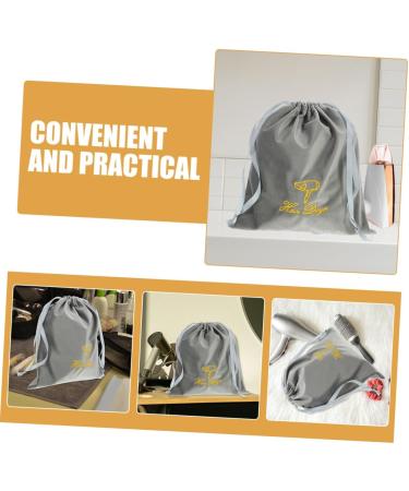DRESSOOS 2pcs Hair Dryer Storage Bag Blow Dryer Hair Blower Bag Drawstring Carry Bag Fabric Travel 30.00X25.00X0.50CM Grey - Buy Online on GoSupps.com