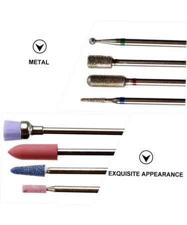 minkissy Nail Set Manicure Drill Bits Nails Kit Diamond Drill Bits Professional Nail Drill Acrylic Nails Drill Bit Acrylic Nail Polishing Kit Nail Kits Corundum Earphone Metal - Buy Online on GoSupps.com