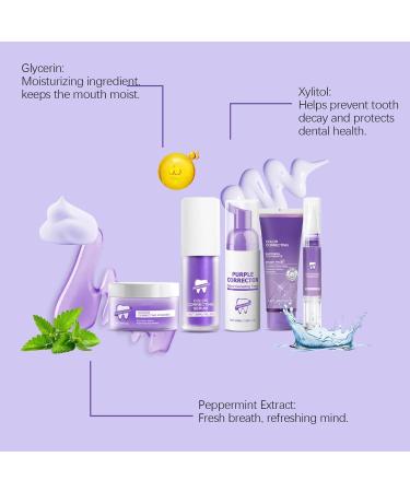 Purple Toothpaste Whitening Purple Corrector Toothpastes Purple Teeth Whitening Whitening Sensitive Teeth Toothpaste Deep Clean Formula Removes Tooth Stains (Set Mint) - Buy Online on GoSupps.com