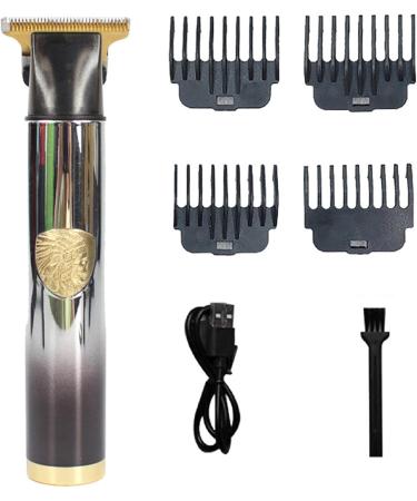 T9 Hair Trimmer Rechargeable Embossed Beard Trimmer for Men Rechargeable Barbershop Boldheaded Hair T-Blade Hair with 4 Guide Comb Fovolat -Silver Black - Buy Online on GoSupps.com