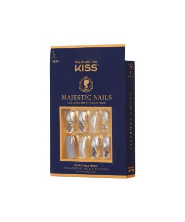 KISS Majestic Nails Sparkle Sparkle - 30 Count (Pack of 1) | Long-Lasting Artificial Nails for Glamorous Look - Buy Online on GoSupps.com
