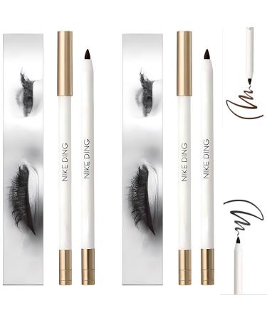Non-Smudging Waterproof Long-lasting Eyeliner Pencil Quick Drying Long Lasting Waterproof and Sweat Proof Eyeliner Extra Fine Eyeliner with Sharpener (Brown/Black)