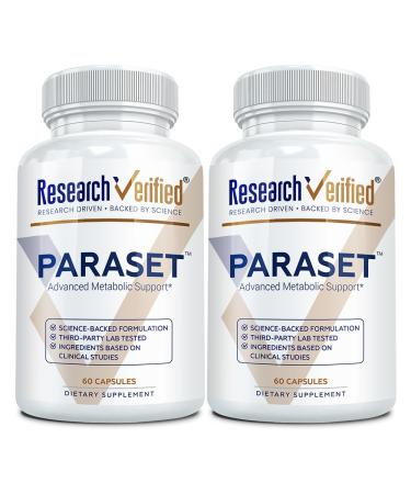 Research Verified Paraset - 120 Capsules - Natural Gut Health Enhancer - Garlic Bulb, Papain, Sweet Wormwood, Black Walnut, BioPerine - Vegan 60 Count (Pack of 2)