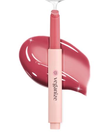 Veganize Collagen Lip Glass Balm | Hydrating Lip Balm in 9 Vibrant Colors | Moisturizing Lip Care Infused with Collagen Jelly Magic | No Animal Trial Lip Balm 0.06 oz (#8 Dried Rose) 08 Dried Rose