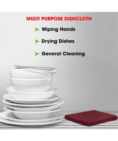 TALVANIA Dishcloths for Kitchen Cotton Terry Dish Cloths 12 Pack Soft and Absorbent Cleaning Dish Rag 12 X 12 Small Dish Towels (Red) - Buy Online on GoSupps.com