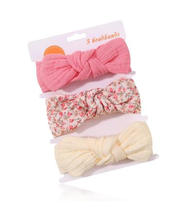 GXGM 3-Piece Baby Hairbands | Cute Headbands for Newborn Girls | Bow Hairbands for Infants - Buy Online on GoSupps.com