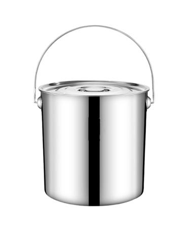 Stainless Steel Bucket 11.5L Metal Bucket with Lid & Handle Leak-Proof Large Bucket for Food Rice Flour Water Oil Indoor Outdoor Use Buckets with Handles