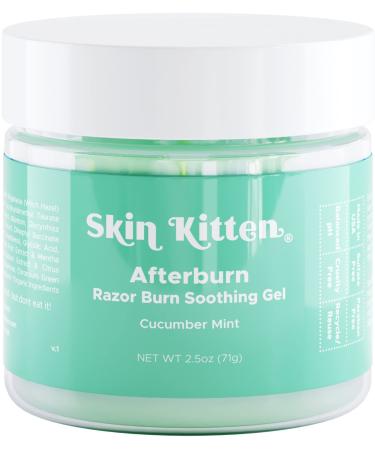 Skin Kitten Moisturizing After Shave Gel for Women - Ingrown Hair and Razor Bump Treatment for Bikini Area - Razor Burn Soothing Aftershave Gel with Aloe Vera & Cucumber - Dark Spot Corrector (2.5oz) 2.5 Ounce (Pack of 1)