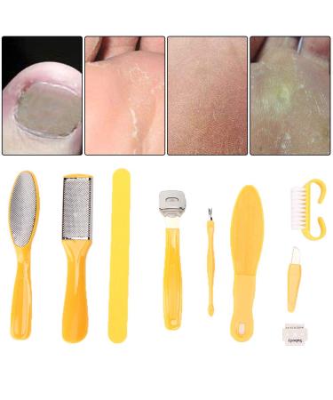 Stainless Steel Foot Dead Skin Removal Tool Set - 9 Pcs Kit for Wet and Dry Cracked Feet - Reusable Foot Rasp for Effective Foot Care - Buy Online on GoSupps.com