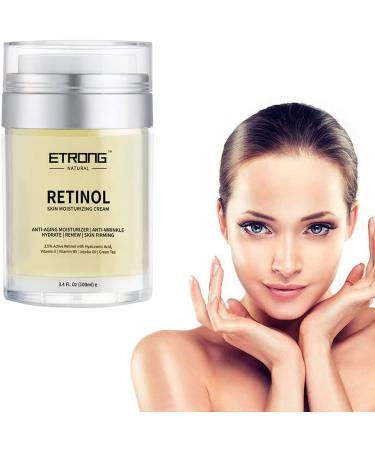 Retinol Moisturizer Cream ETRONG Anti-aging Wrinkle Night/Day Cream for Face and Eye with 2.5% Retinol Hyaluronic Vitamin E and Jojoba Oil (100 ml) - Buy Online on GoSupps.com