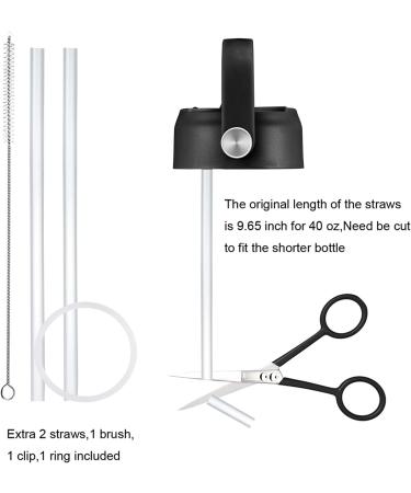 CHEETAH Replacement Straw Lid for Hydroflask Wide Mouth - Black, Fits 12-64oz Bottles, Includes Straws Brush - Compatible with Other Brands - Buy Online on GoSupps.com