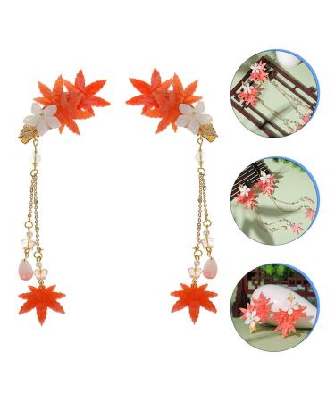 Autumn Leaf Hair Clips & Accessories | Elegant Chinese Tassel Headdress for Women - Buy Online on GoSupps.com