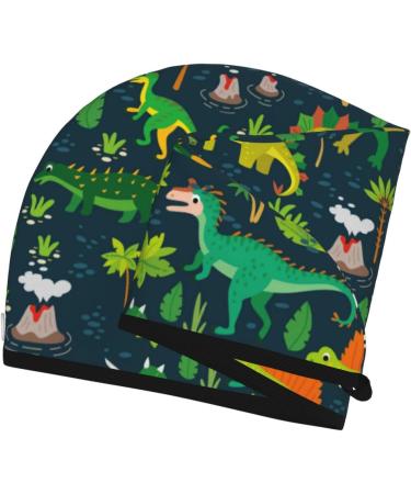 Super Absorbent Dinosaur & Tropical Leaves Hair Towel Wrap - Quick Dry Coral Velvet for Long Curly & Thick Hair - Buy Online on GoSupps.com