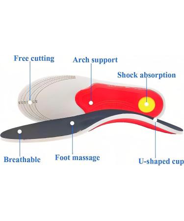 Plantar Fasciitis Arch Support Orthopedic Insoles Relieve Flat Feet Heel Pain Shock Absorption Comfortable Inserts (Large(EU 40-46)) - Buy Online on GoSupps.com