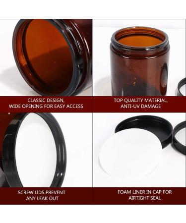 Thapncow 6 Pieces Empty Brown Glass Jars 30ml/50ml/60ml Empty Refillable Ointment Containers for Women Girls Cosmetics Creams Lotions Essential Oil Powder - Buy Online on GoSupps.com