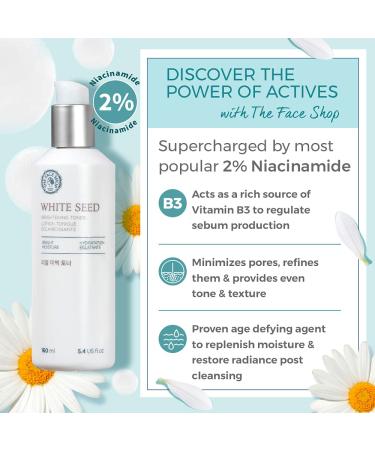 The Face Shop Whiteseed Brightening Toner - Hydrating Skin Brightening Treatment | Moisturizing Botanical Skincare for Improved Texture & Clarity - 5.4 Fl Oz - Buy Online on GoSupps.com