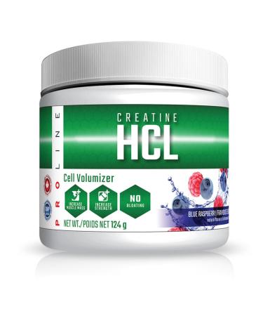 Pro Line Natural Creatine HCL Powder | Ultra Concentrated Creatine Hydrochloride (HCL) for Strength Performance Recovery | 750 mg Creatine HCL Per Serving | Naturally Flavoured | 120 Servings (Blue Raspberry)
