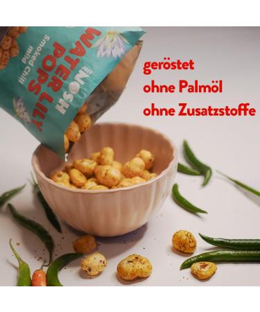 Just Nosh Water Lily Pops - Smoked Chili - Gluten Free Vegan Snack - Pack of 8 | Spiced Party Treats for International Shipping - Buy Online on GoSupps.com