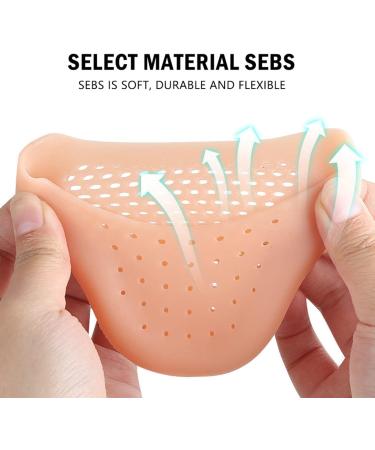 Silicone Toe Protectors for Women - Dance Gel Pads for Pointe Shoes with Breathable Hole - Brown One Size - Buy Online on GoSupps.com