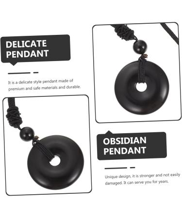 Goohochy Women's Necklace with Safety Buckle & Circle Trailer Stone - Portable Crystal Pendant Jewelry for Festivals - Black 3x3x1cm - Buy Online on GoSupps.com