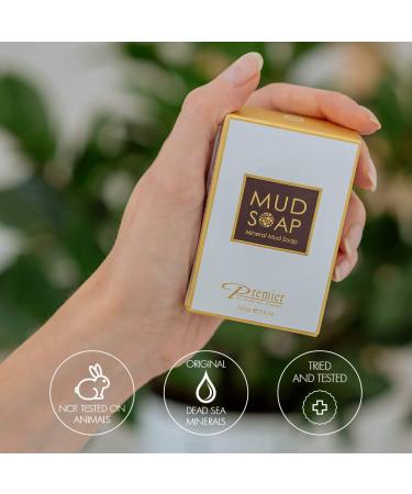 Premier Dead Sea Mineral MUD Bar - Natural Body Wash Face Wash & Hand Soap for All Skin Types | Therapeutic & Antibacterial for Acne Rosacea Eczema & Psoriasis - 3.4 Oz - Buy Online on GoSupps.com