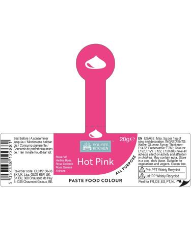 Squires Kitchen Hot Pink Food Colouring Paste - 20g | Concentrated for Sugarpaste, Fondant, Buttercream & More - Buy Online on GoSupps.com