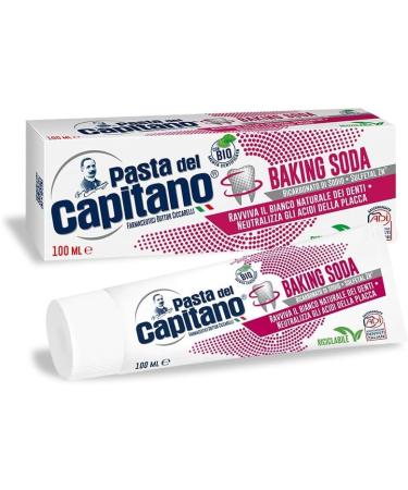 Buy 8x Pasta del Capitano Baking Soda Toothpaste - Natural Whitening 100ml + Free Beni Culinari Keychain - International Shipping Available! - Buy Online on GoSupps.com
