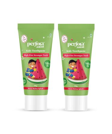 Perfora Kids Toothpaste - 100 g (50g X 2) | SLS Free | Contains Micro HAP for Stronger Teeth | No Artificial Sweeteners | Pack of 2 - Berry Melon Splash