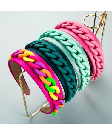 scicent Green Hairband Party Chain Embellished Hair Bands for Girls Wide Macaroon Headband Fashion Head Bands Non-Slip Headhoops for Prom Bridal Hair Accessories - 27509 - Buy Online on GoSupps.com