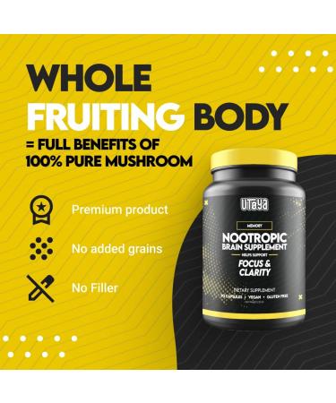 UTOYA Nootropics Brain Support Supplement - Brain Supplements for Memory and Focus Mental Clarity Cognitive Support - Unflavored/Vegan/Gluten Free Brain Health Supplements for Adults - 90 Capsules - Buy Online on GoSupps.com