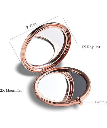 WOLOBALIN 2.75 Compact Magnifying Cosmetic Mirror - Rose Gold Portable Handheld Makeup Mirror - Buy Online on GoSupps.com