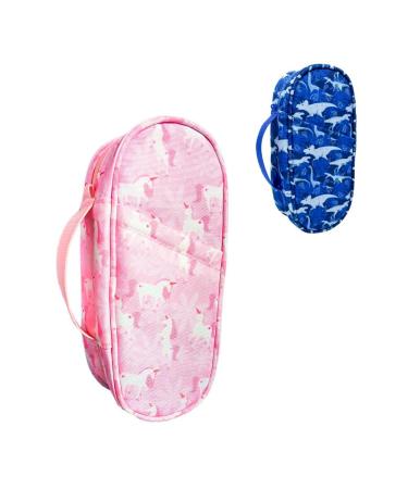 Too Brave Kids Diabetes Organizer Bag - Medical Supplies Diabetic Travel Case Storage for Blood Sugar Test Strips Medication Pills Tablet Insulin Syringes Pens Needles & Lancets Insulation Liner. Pink Light Pink