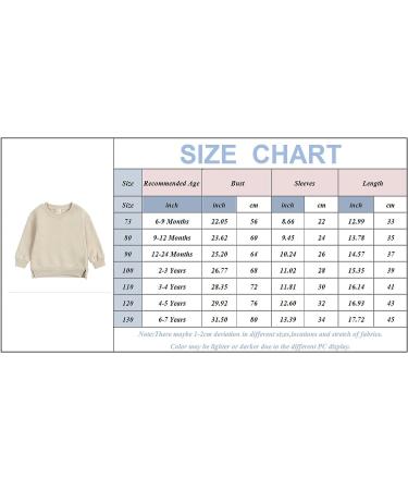 Children's Beige Fleece Pullover Top | Girls Sweatshirt 4-5T | Kids' Solid Coat for Girls | Soft Baby Girls Tee Shirt 5T - Buy Online on GoSupps.com