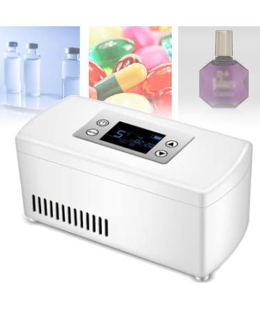 Electric Portable Insulin Cooler Box for Medication Mini Fridge Cooler Bag Thermostat for Travel/Interferon/Drug Storage 2 battery