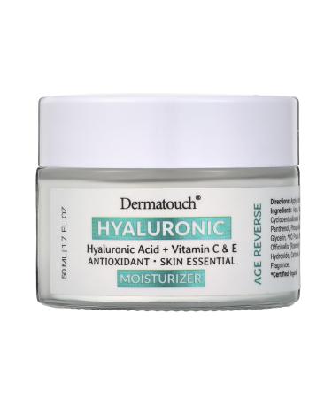 DERMATOUCH Hyaluronic Moisturizer With Hyaluronic Acid Vitamin C A & E and Rose Extract Daily Hydrating Cream With Vitamins and Antioxidants Made in USA 1.7 Fl Oz