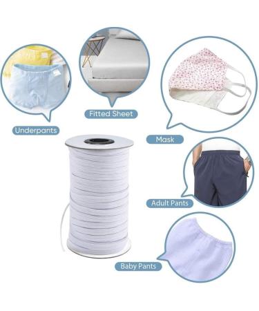 Premium Quality 5MM Round Elastic Cord for Sewing Masks - 185 Yards | Soft Stretchy Elastic String for DIY Crafts - Buy Online on GoSupps.com