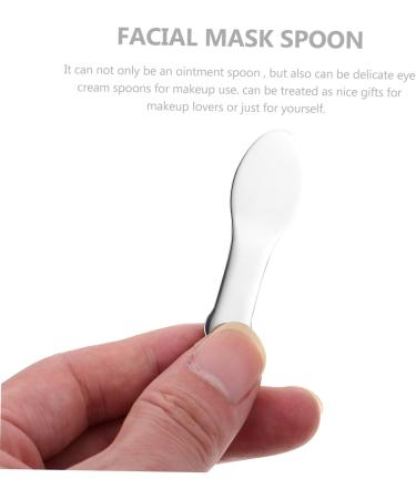 Ipetboom Stainless Steel Spoon Silicone Spoons Skincare Makeup Spoon Stick Tools for Skincare Silicone Brush Eye Cream Make up Spatula Mini Eyes Cream Spoon 6.5x2x0.2cm Silver - Buy Online on GoSupps.com
