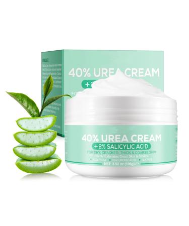 40% Urea Cream - Cracked Heel Repair Cream with 2% Salicylic Acid - Foot Cream for Cracked Heels and Dry Skin - Urea Cream 40 Percent for Feet - Callus Remover For Dry and Hard Skin Feet & Hand 100g