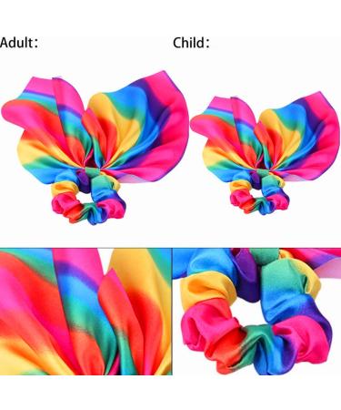 Rainbow Loop Hair Straps - 4 Pack Colorful Satin Hair Bands for Women & Girls | Large Rainbow Hair Ropes - Buy Online on GoSupps.com