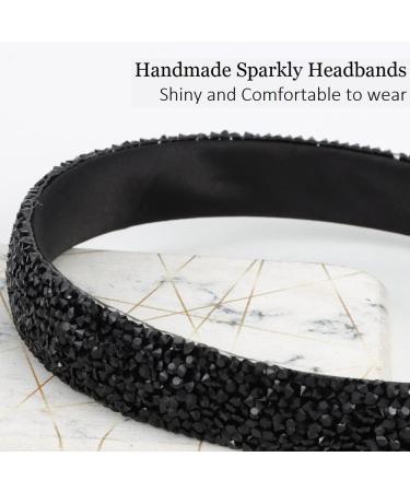 FASOTY Rhinestone Headband for Women - Handmade Black Crystal Diamond Bling Hair Hoop - Buy Online on GoSupps.com
