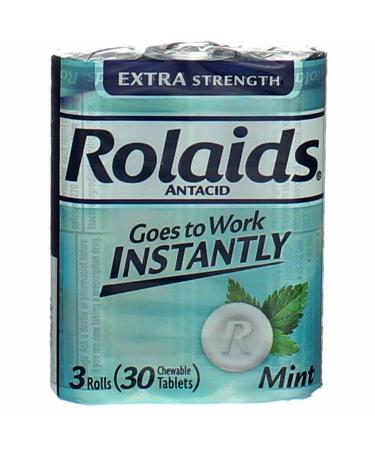 URMIIM Rolaids Extra Strength Chewable Tablets Mint - 30 ct Pack of 2