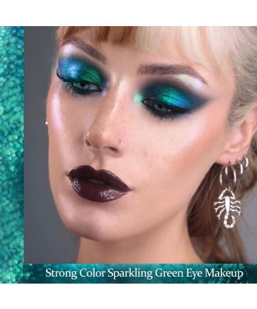 Afflano Shimmery Green Multichrome Eyeshadow - Long-Lasting Glitter for Green Eye Makeup - Buy Online on GoSupps.com