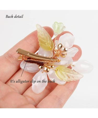 Elegant white flower hair clip for women decorative hair clips in the appearance of white magnolia flowers small hair accessories for prom and wedding - Buy Online on GoSupps.com