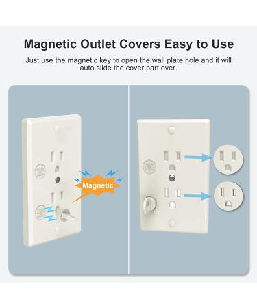 Magnetic Self-Closing Outlet Cover AOSITE 6 Pack Outlet Covers Baby Proofing Safety Wall Socket Covers Magnetic Power Plug Protectors Childproof Outlet Covers for Baby Safety  10 Pack Plug Covers - Buy Online on GoSupps.com