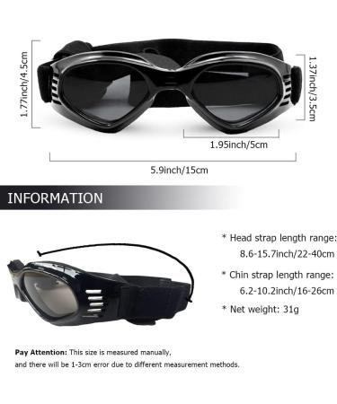 Small Dog UV Protection Goggles - Windproof Puppy Sunglasses in Black - Buy Online on GoSupps.com