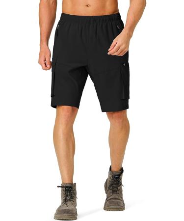 Spowind Men's Hiking Cargo Shorts - Quick Dry Lightweight Summer Shorts with Zipper Pockets - Black 3X-Large - Buy Online on GoSupps.com