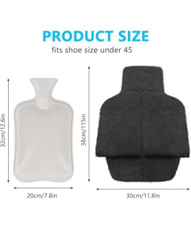 Flintronic Electric-Free Foot Heaters | 2L Hot Water Bottle for Feet | Super Soft Flannel Cover | Warm Heating Pads for Men & Women (Gray 38x30cm) - Buy Online on GoSupps.com