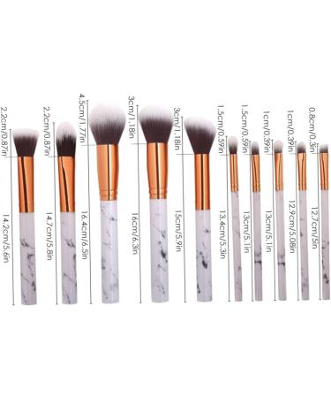 Marble Makeup Brush Set Professional Blending Cosmetic Brushes for Foundation Powder 10PCS - Buy Online on GoSupps.com
